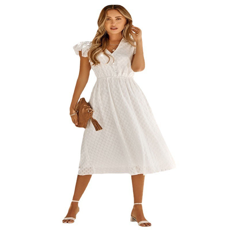 Women's Summer Casual Solid Color Fresh Dress