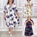 Women's Summer Loose Round Neck Fashion Sleeve Print Dress