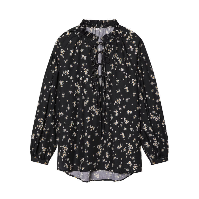 Women's Spring Fashion French Little Daisy Floral Blouse