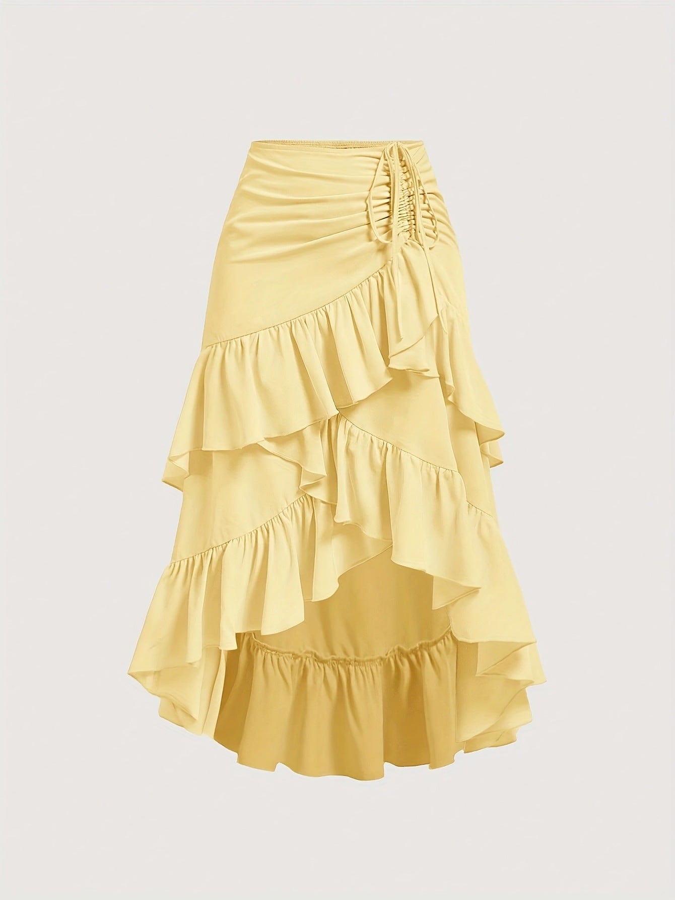 Women's Sweet Fresh High Waist Stitching Slimming Flounce Skirt