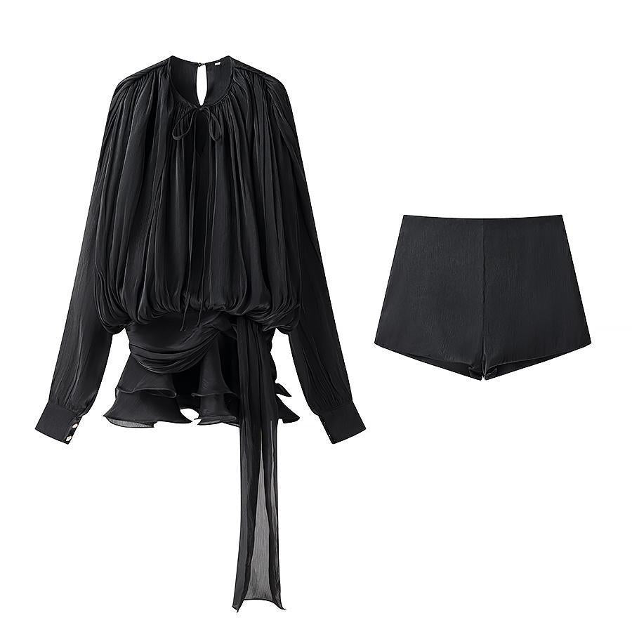 Women's Elegant Lantern Yarn Spring Irregular Ruffled Dress