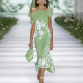 Fashion Printed Slim Summer Temperament Sheath Dress