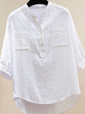 Women's Shirt Three-quarter Sleeve Outer Wear Loose Casual Design Women's T-shirt