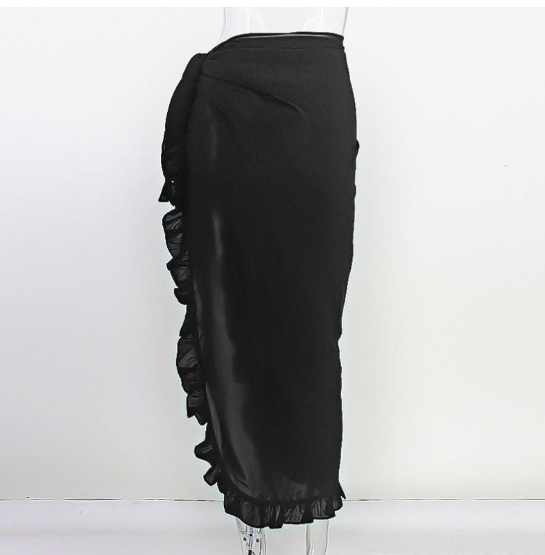 Women's Summer Outdoor Beach Ruffled Chiffon Colors Skirts