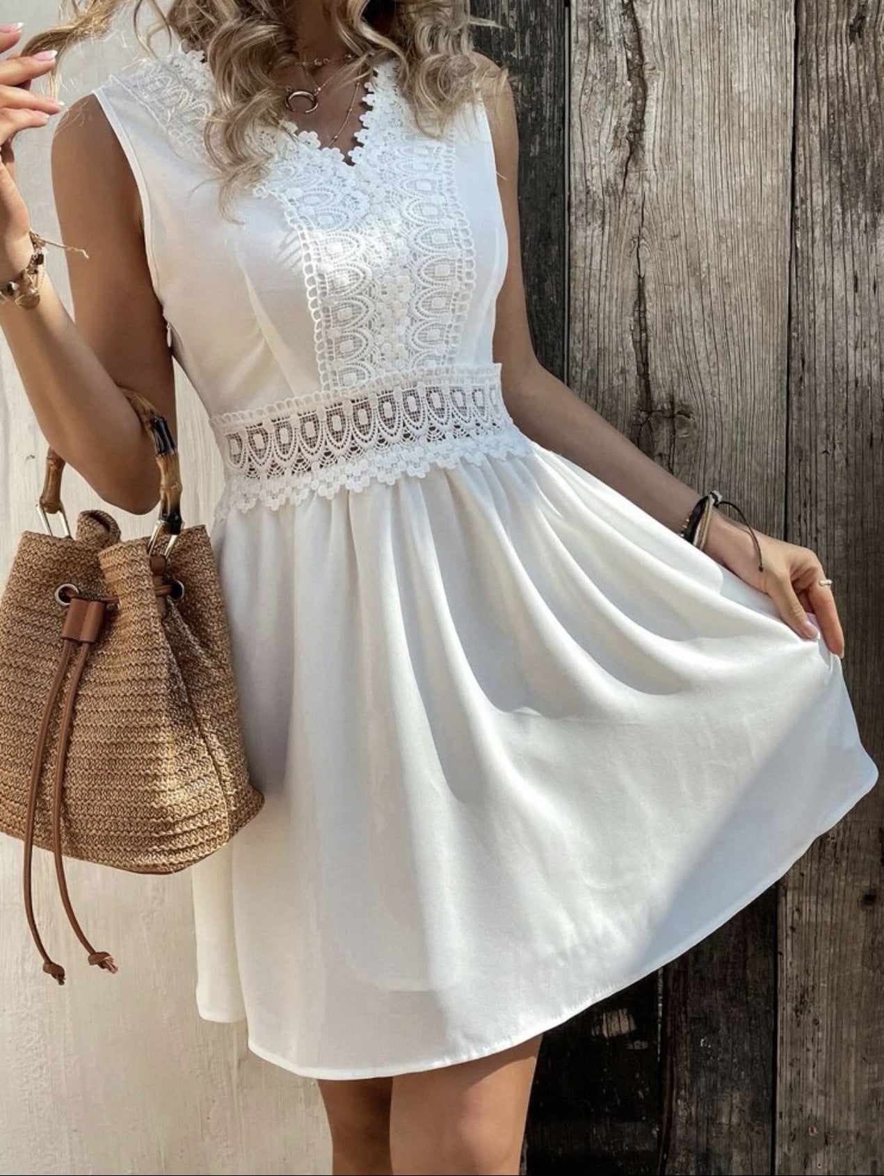 Fashion Creative Elegant Pretty Lace Stitching Dress