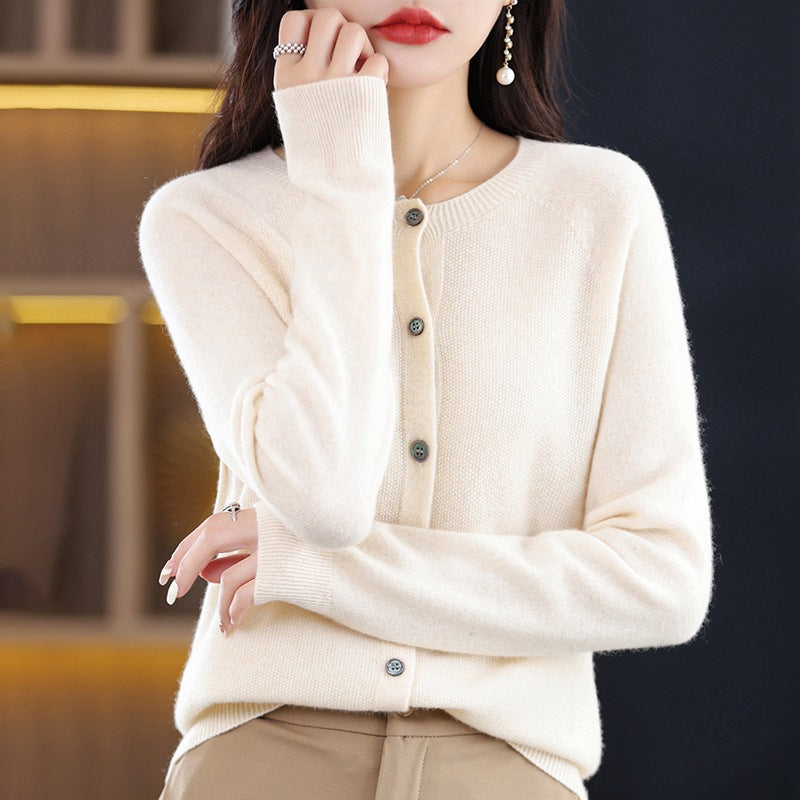 Women's Neck Knitted For Autumn Loose Long Sleeve Bottoming Women's Sweater