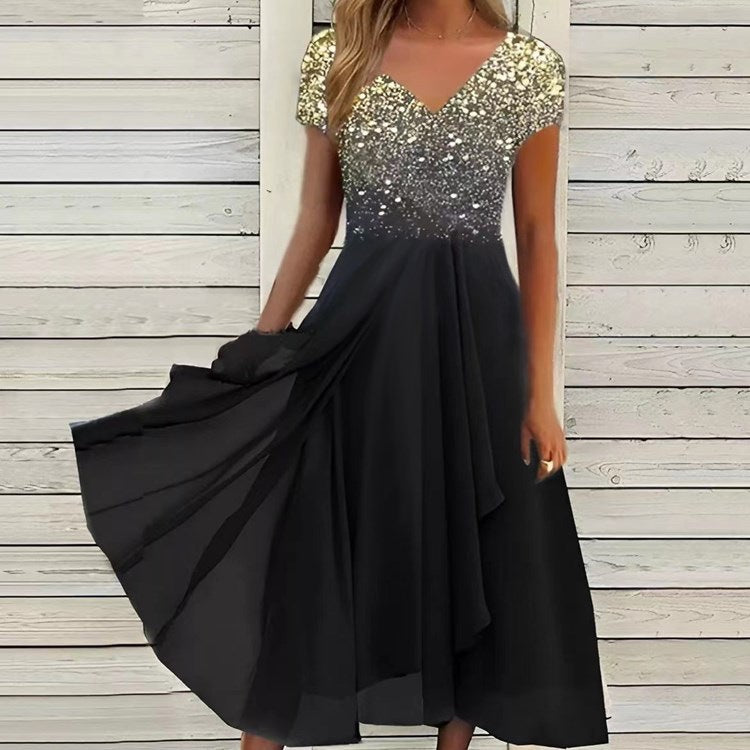 Women's Summer Fashion Urban Casual Patchwork Chiffon Dress