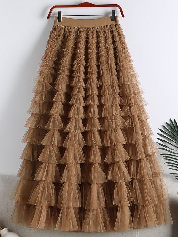 Women's Net Falbala Temperament Summer Dress Figure Flattering Skirts