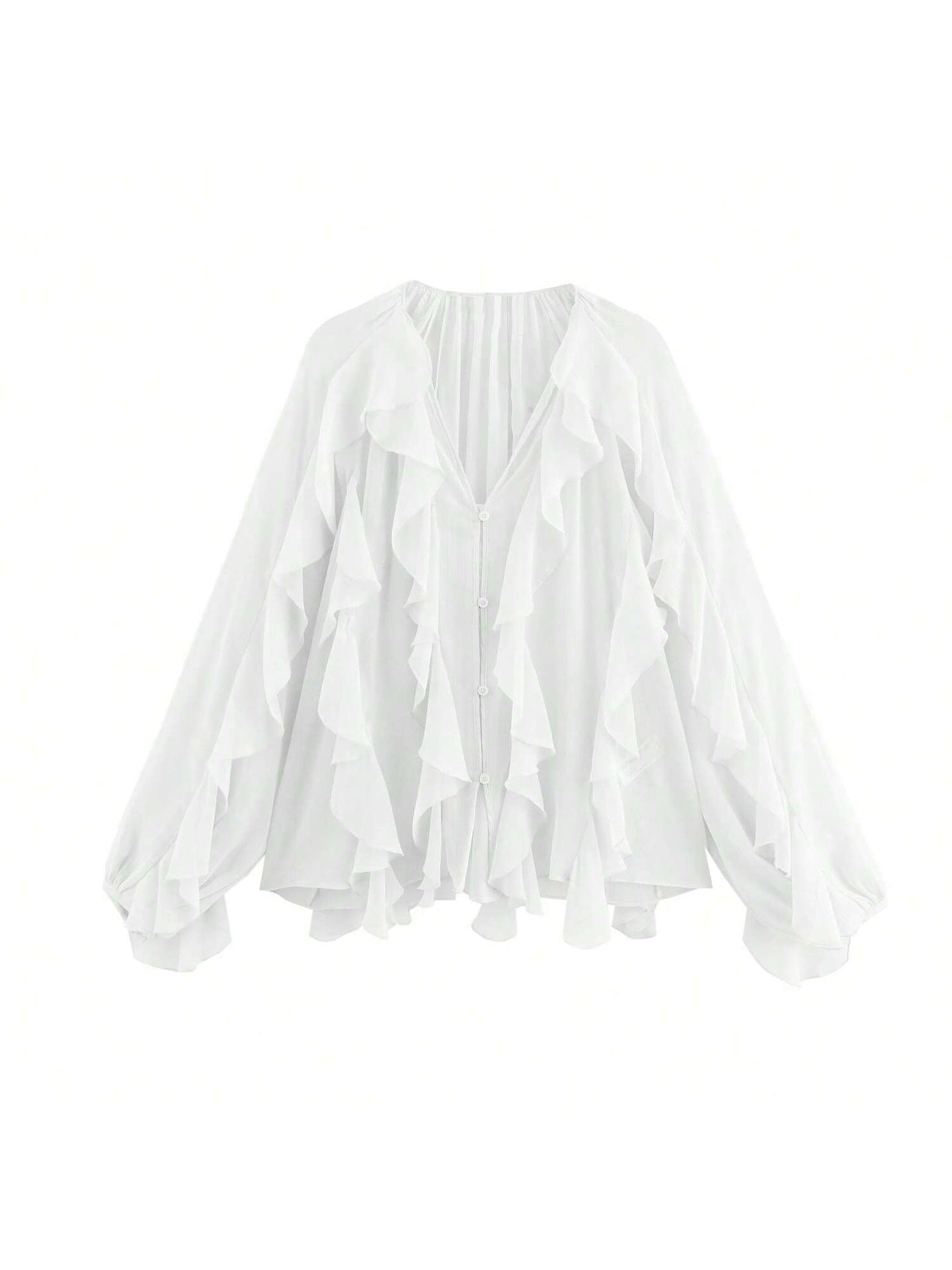 Women's Laminated Decoration Versatile Long Sleeve Shirt Tops