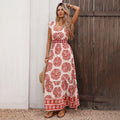 Women's Smocking Long Summer Positioning Printed For Dress