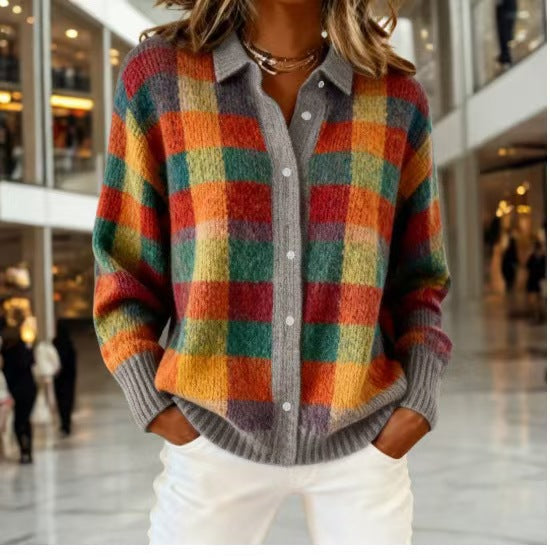 Women's Long-sleeved Winter Large Lapel Effect Inner Cardigans