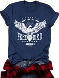 Summer Printed Round Neck Sleeve Casual Shorts