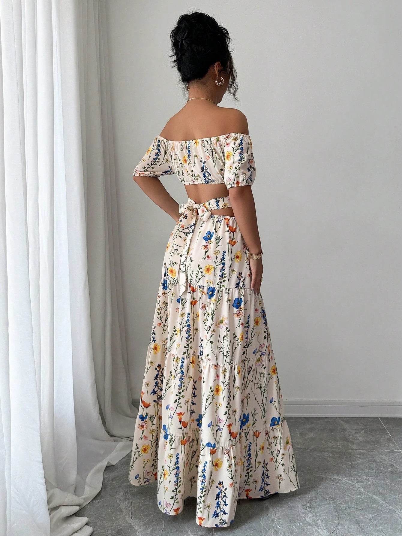 Female Lady Backless Shoulder Strap Elegant Dress