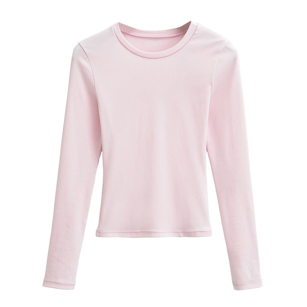 Hot Simple Basic Casual Round Neck Women's T-shirt