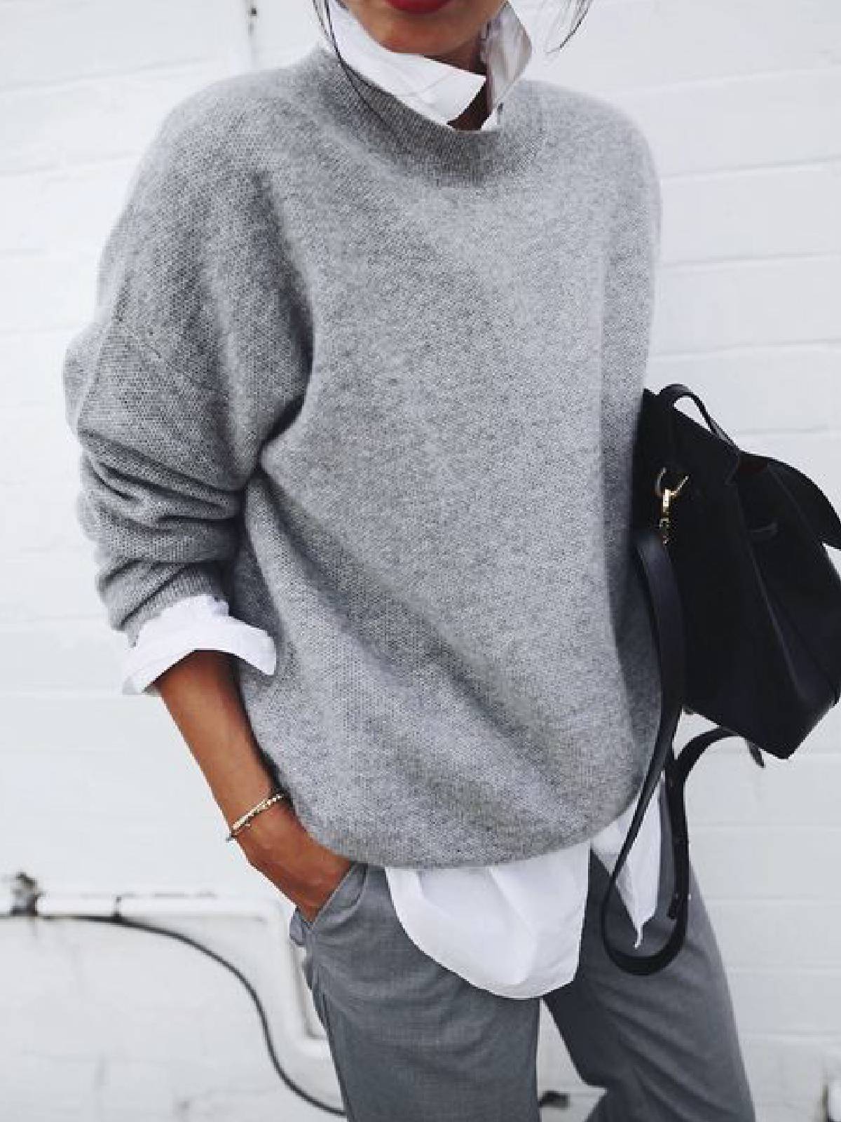 Classy Two-piece Collar Long Sleeve Outside Suits