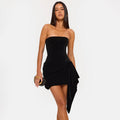 Women's Winter Solid Color Elegant Graceful Suede Simple Tube Dress