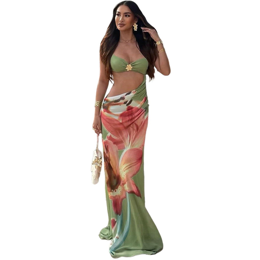 Women's Spring Vacation Style Sexy Navel Wrapped Clothing