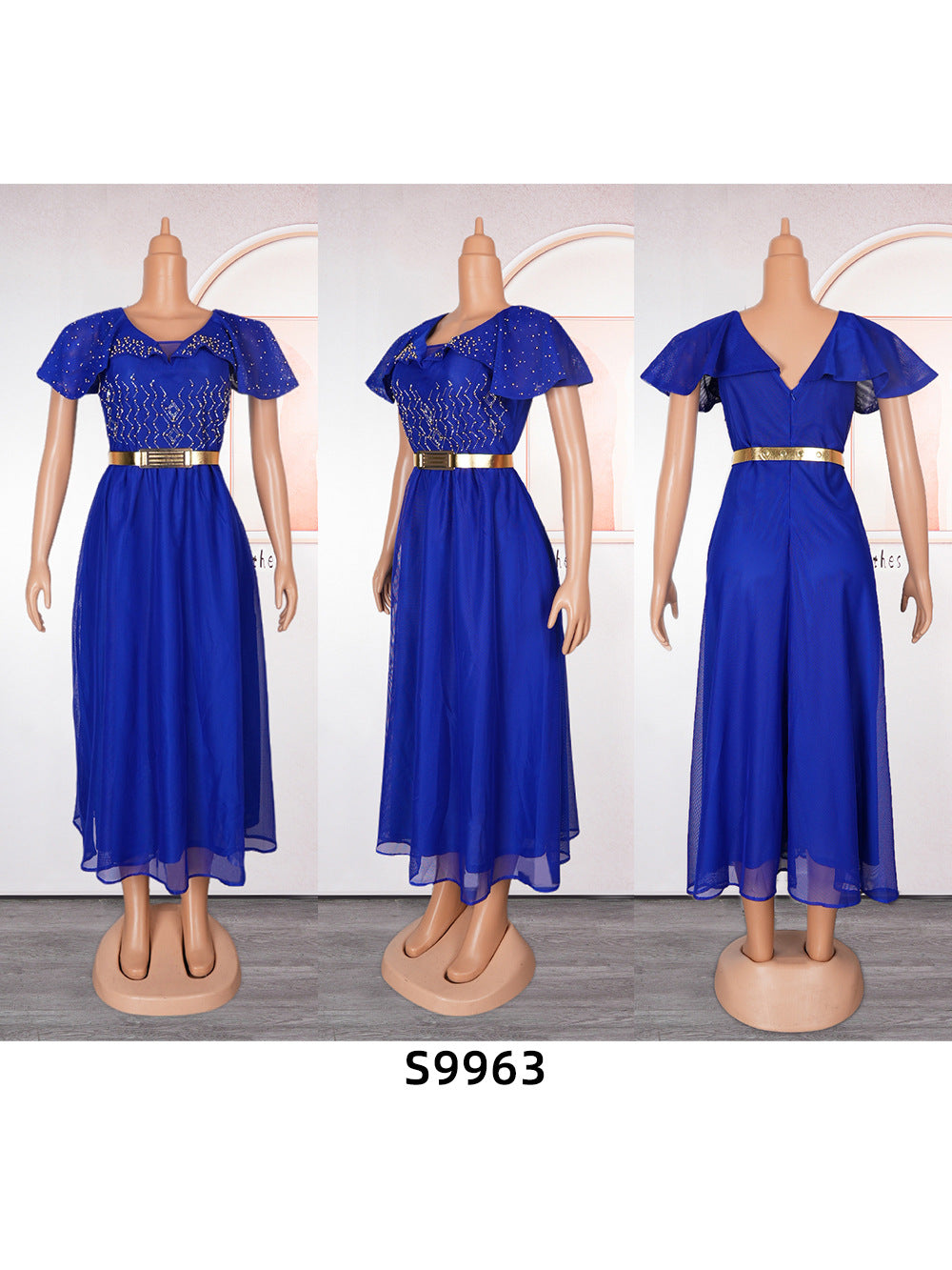 Women's Sexy Hip African Foam High Waist Dress