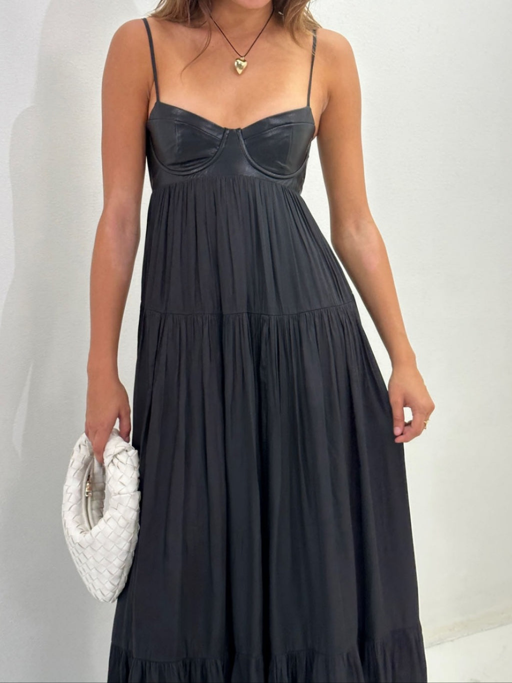 Women's Summer Sexy Backless Spaghetti Straps Leather Dress