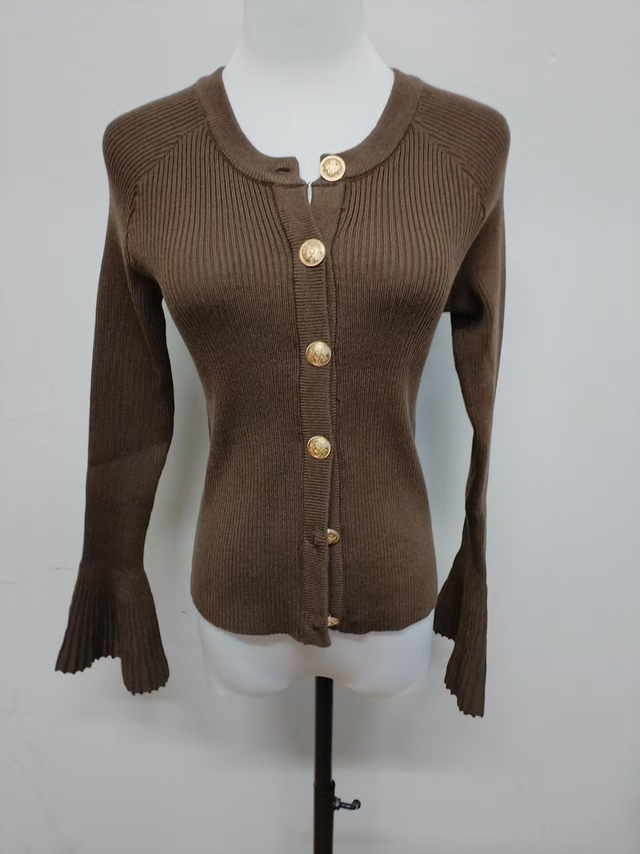 Cool Unique Glamorous Flared Sleeves Knitted Women's Sweater