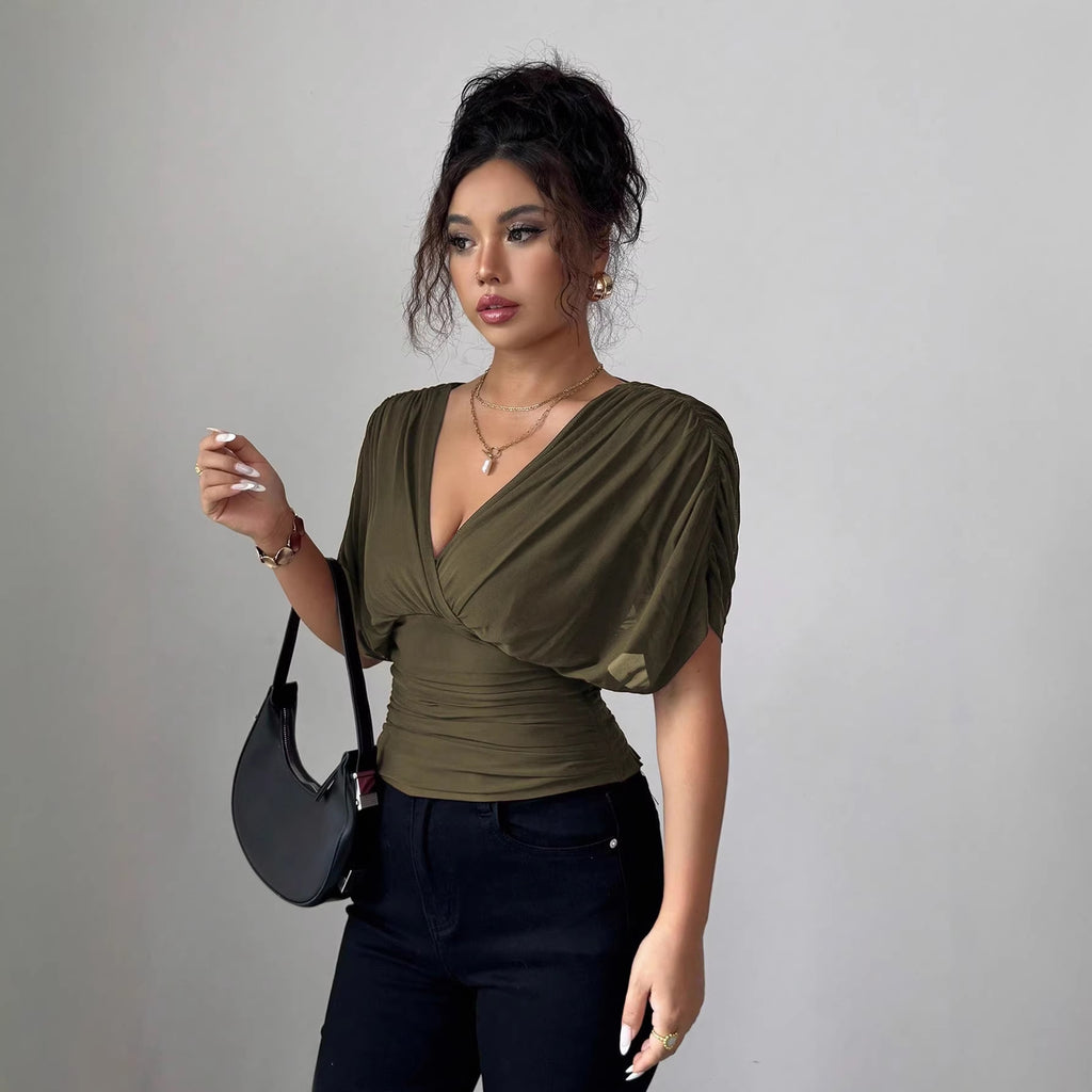 Women's Elegant Hot Solid Color Deep Flying Women's T-shirt