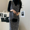 Good Style Sleeveless Commuter Plaid Long Dress