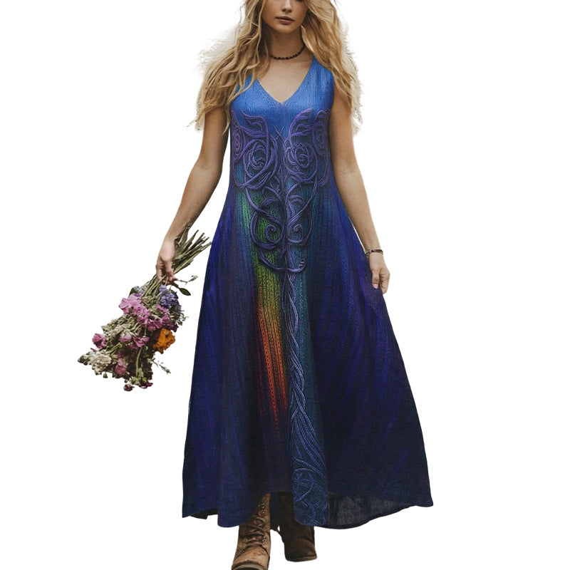 Women's Loose Lifelike Printing Vacation Leisure Elegant Beautiful Dress
