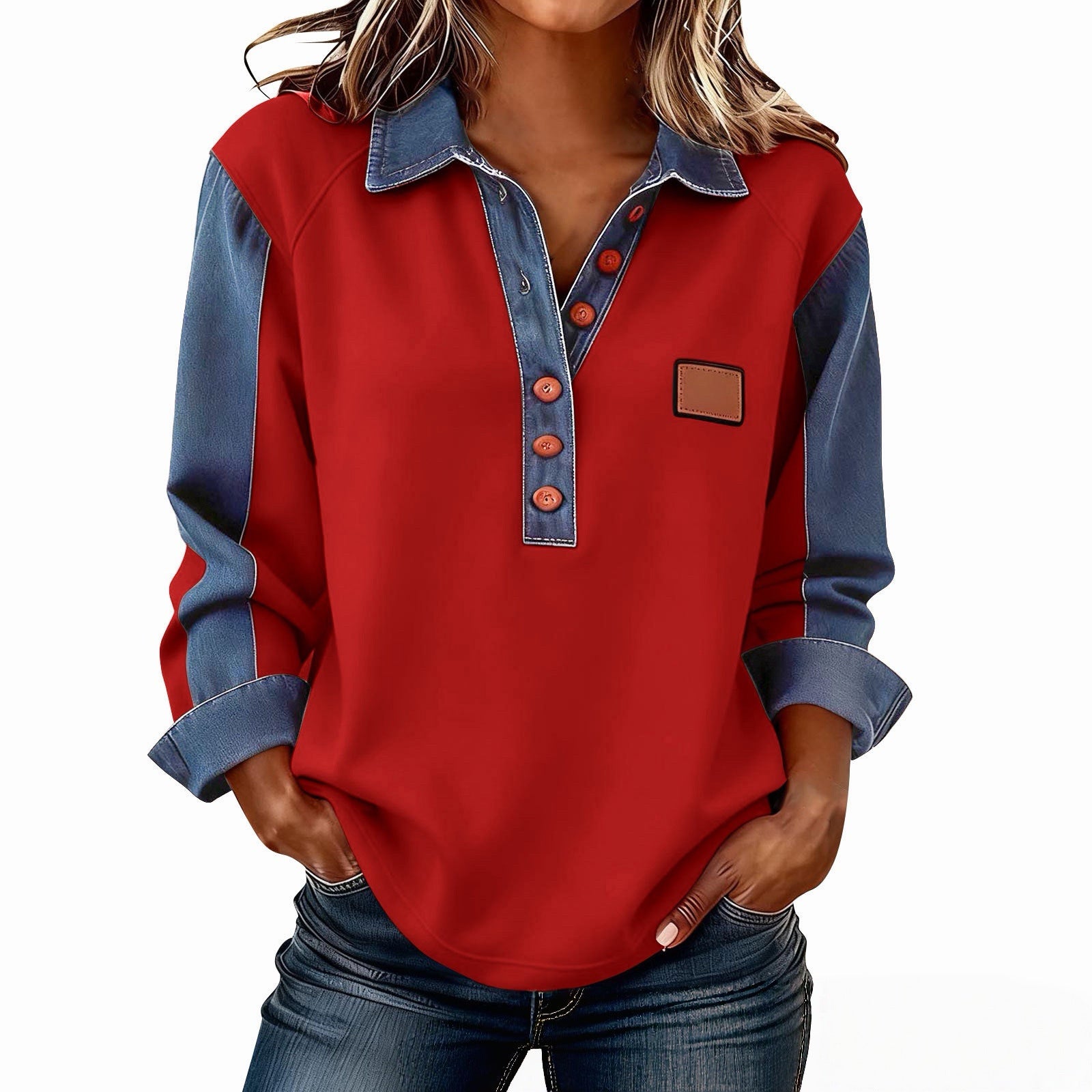 Women's Solid Color Simple Elegant Button Long Sleeve Clothing