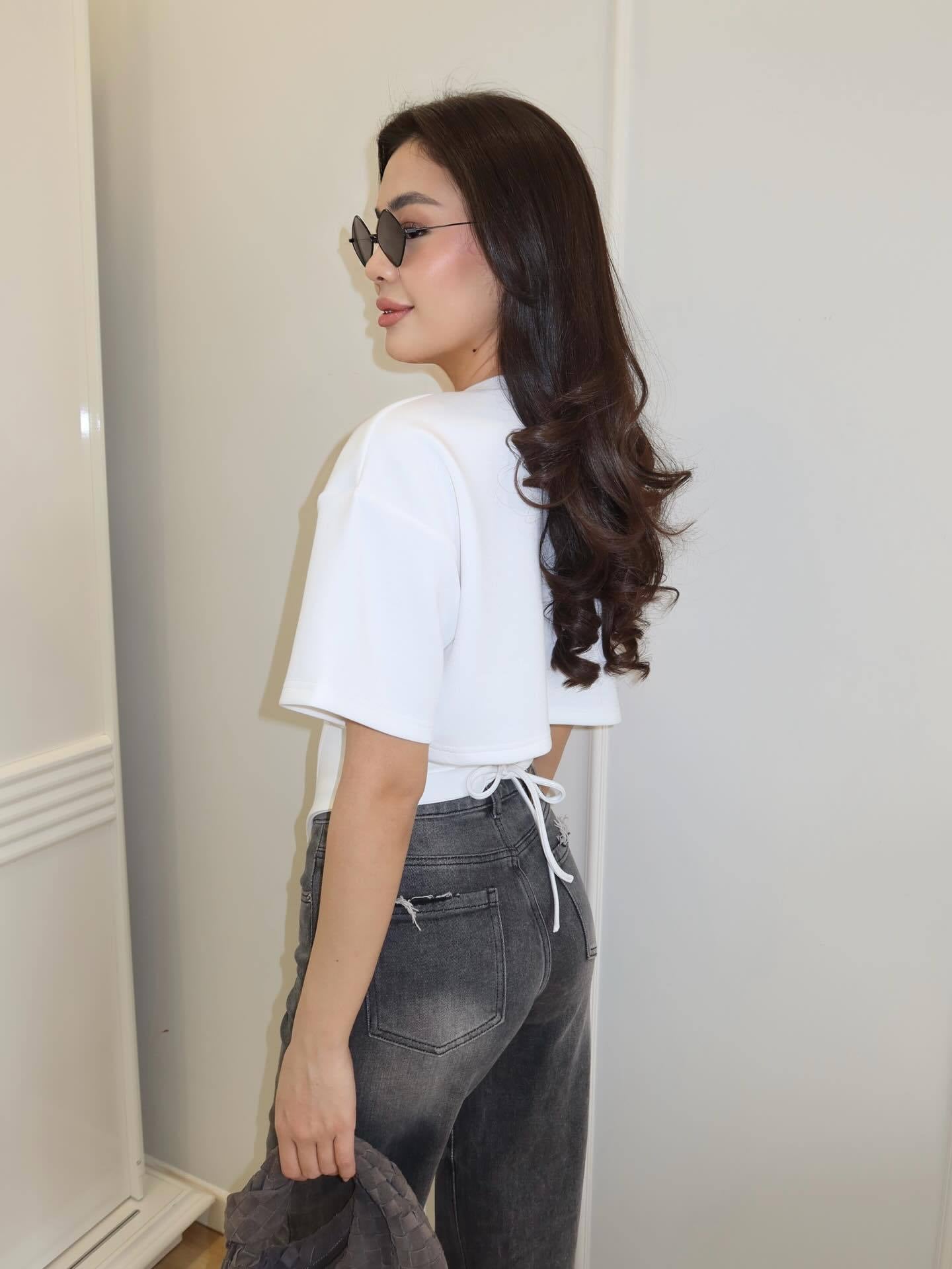 Short-sleeved Female Summer Hot Wear Comfortable Solid Waist Design Women's T-shirt