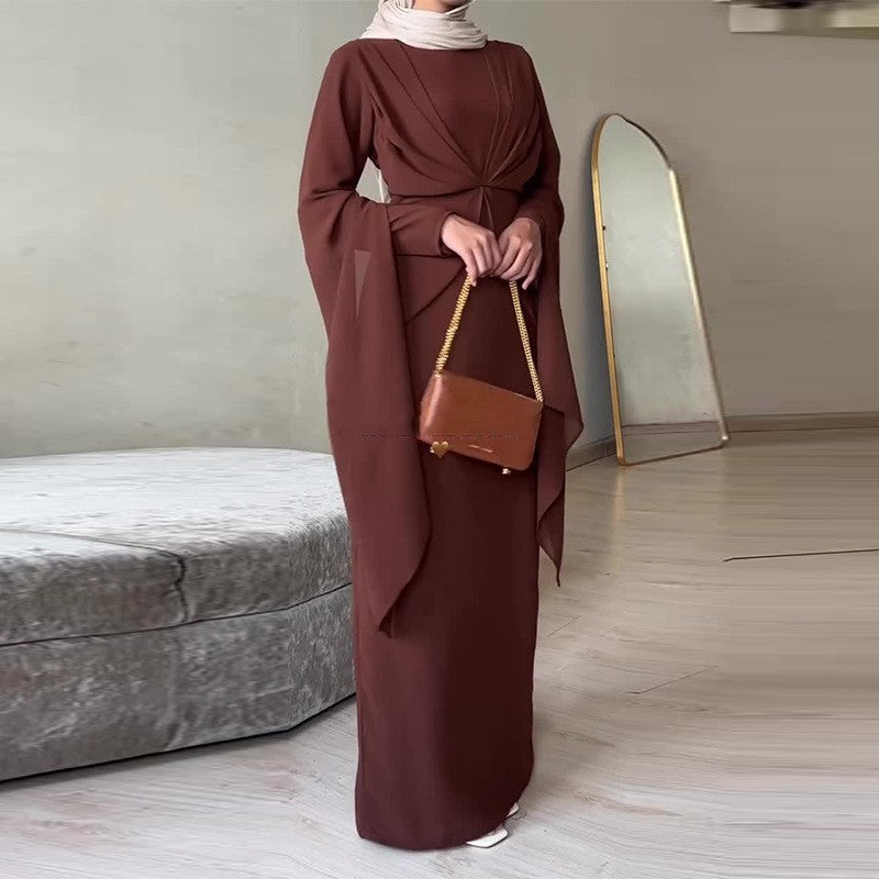 Women's Summer Elegant Solid Color Waist Graceful Dress