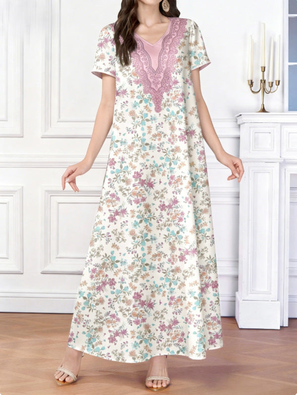 Women's Summer Fashion Casual Sleeve Printed Pocket Clothing