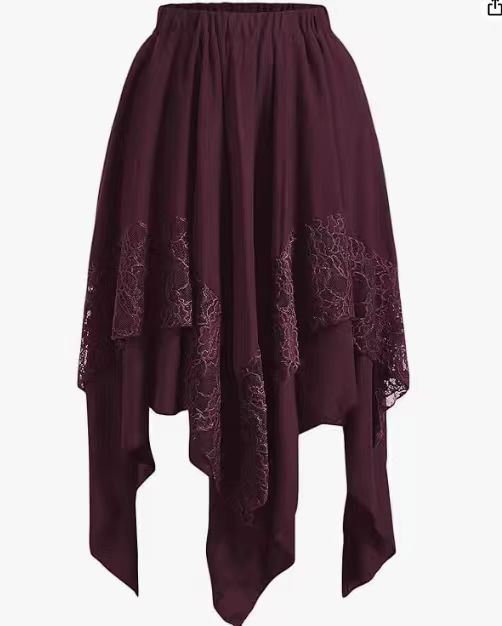 Artistic Retro Lace Stitching Fairy Irregular Skirts