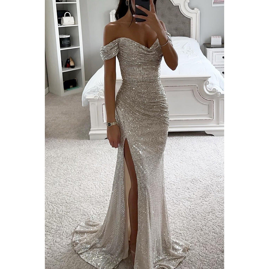 Women's Party Sequins Split Casual Fashion Dress