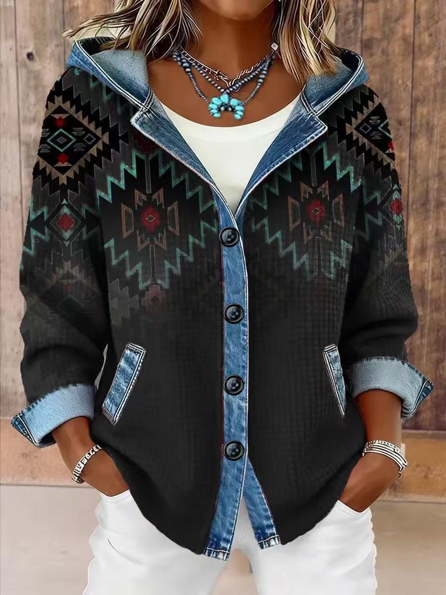 Cool Slouchy Women's Plaid Loose Hoodie Blouse
