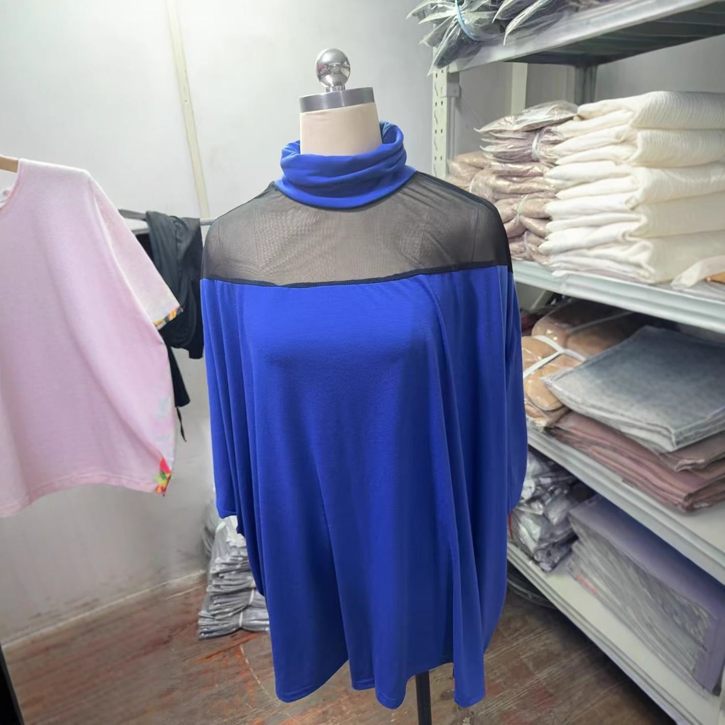 Four Shoulder Cloak Type Loose-fitting Batwing Sleeve Women's T-shirt