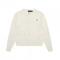 Color Round Neck Basic Pony Embroidered Knitted Long Women's Sweater