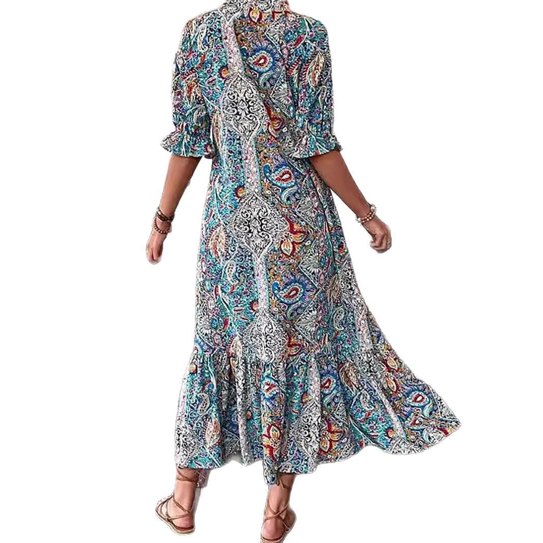 Charming Trendy Women's Casual Holiday Printed Dress
