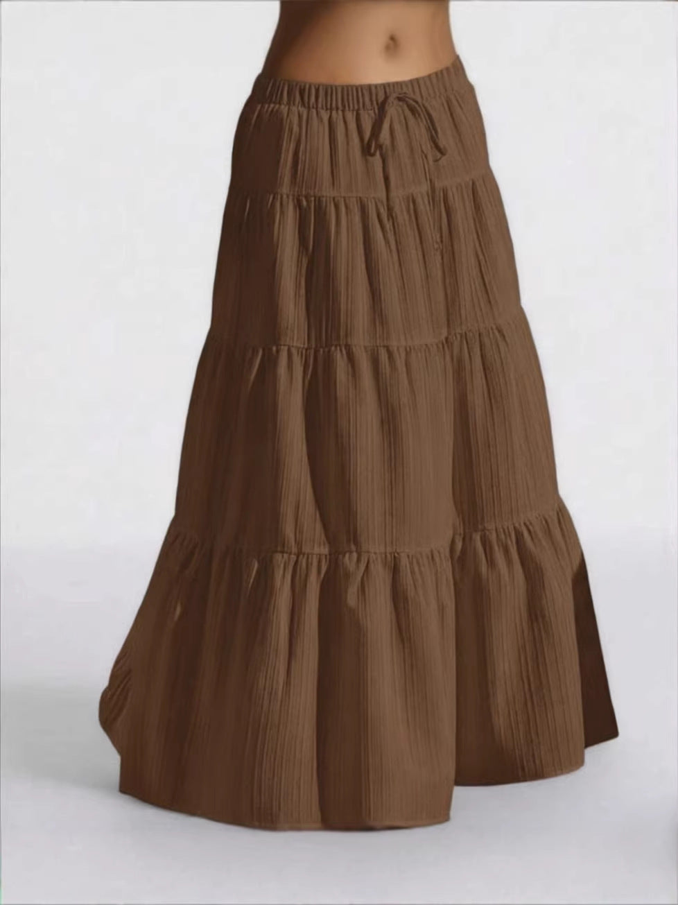Women's White Elegant Large Swing Loose Long Skirts
