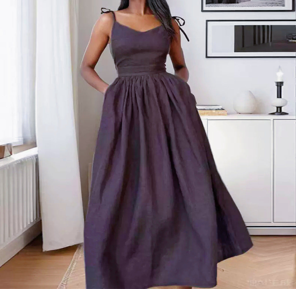 Women's Backless Elegant Mori Sexy High Waist Dress