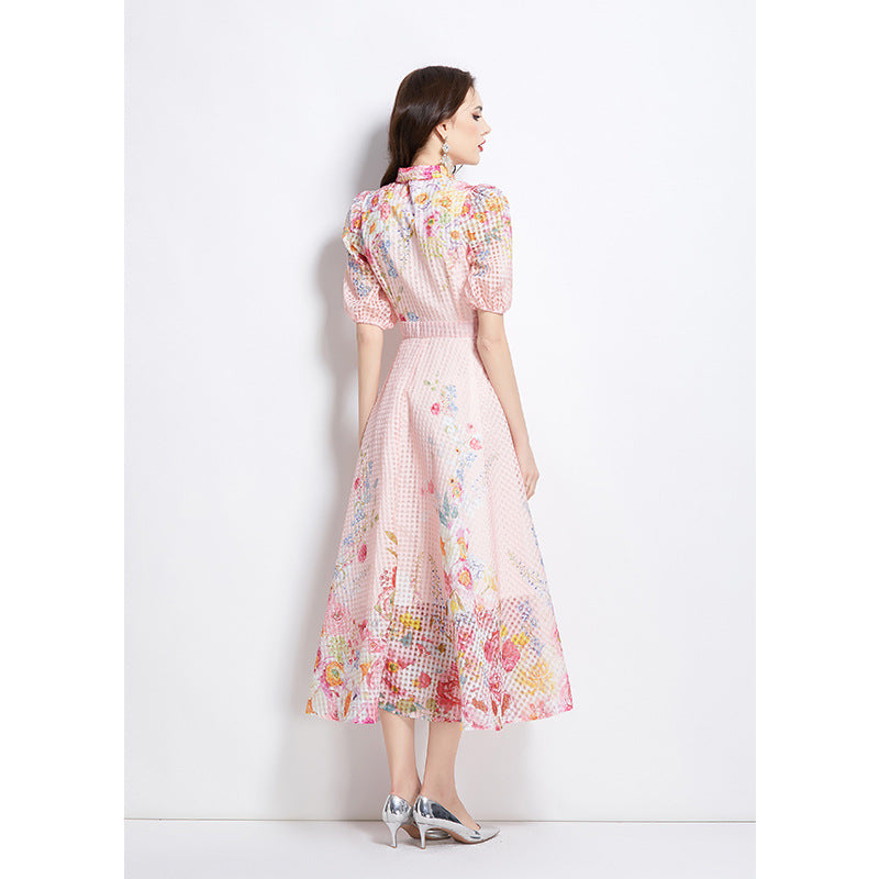Elegant Fashion Temperament Vacation Oil Painting Dress