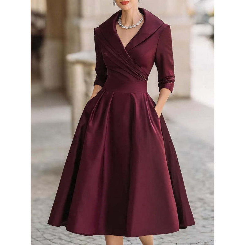 Women's Temperament Slimming Elegant Long Sleeve Dress