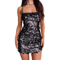 Women's Sequin Sling Banquet Party Hot Backless Dress