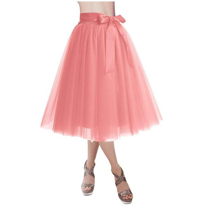 Women's High Waist Mesh Pettiskirt Adult Skirts