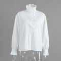 Diagonal Shirt Fashion Design Stand Collar Blouse