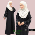 Comfortable Robe Solid Color Embroidered Loose Dress