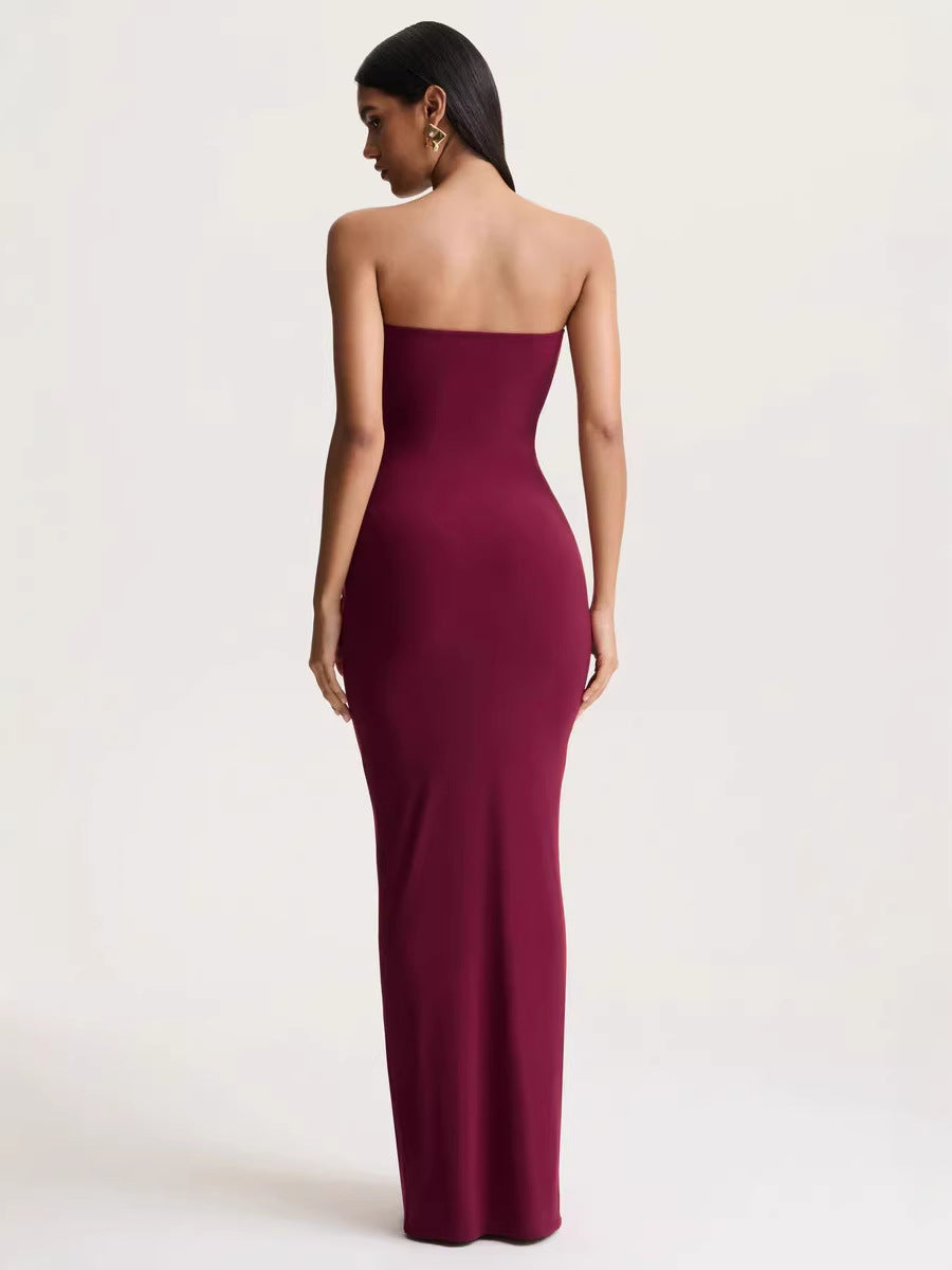 Women's Elegant Pleated Three-dimensional Design High-grade Backless Dress