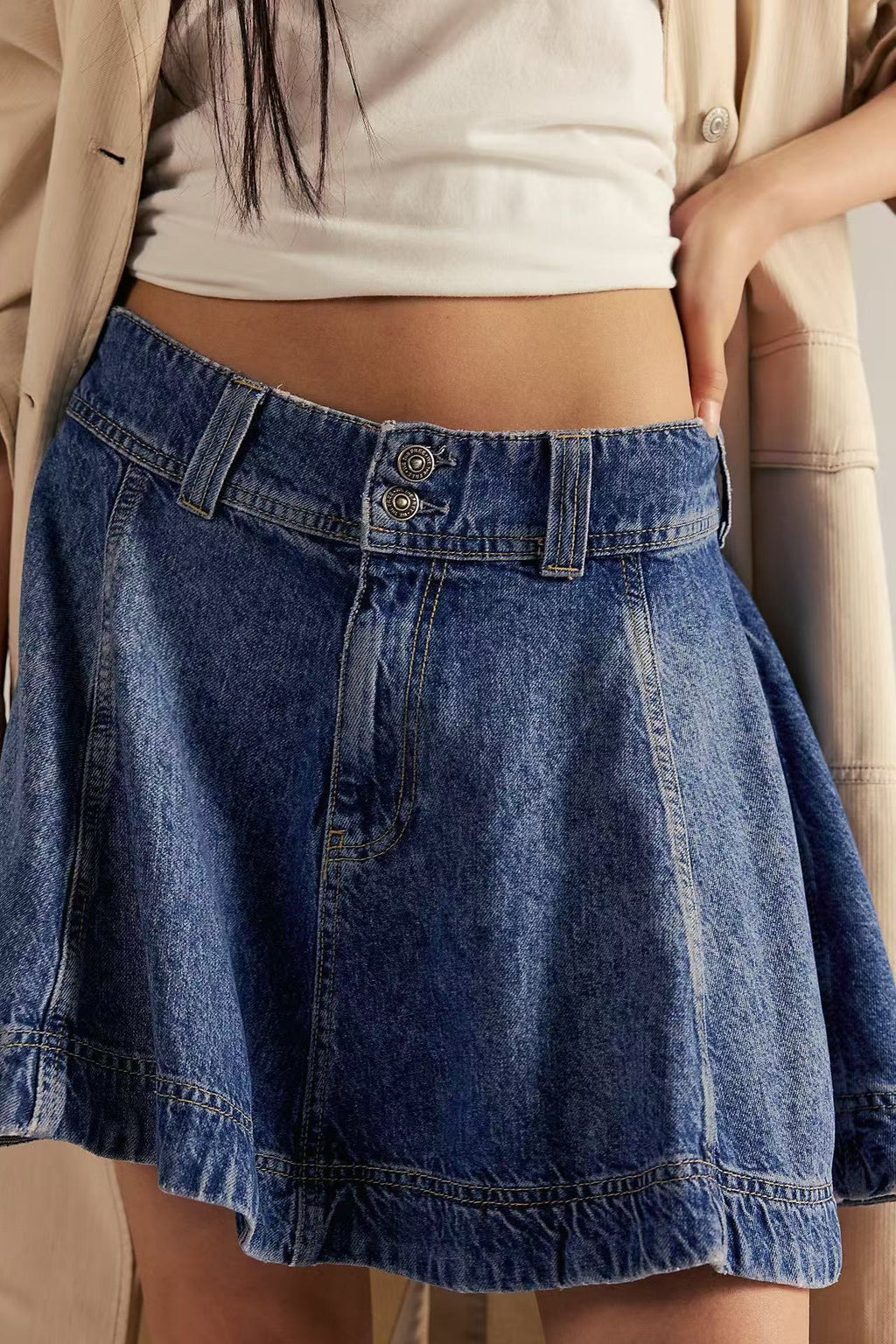 Women's Summer Denim Fashionable High Waist Skirt