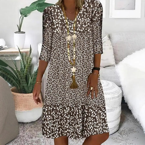 Creative Women's Summer Half Sleeves Mid-length Dress