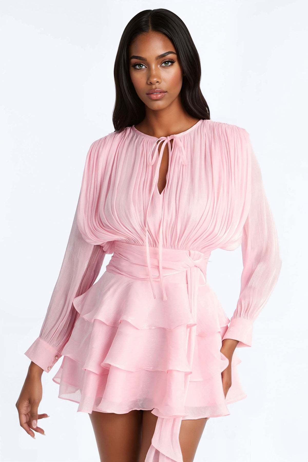 Women's French Style Tied Pleating Design Cake Shorts