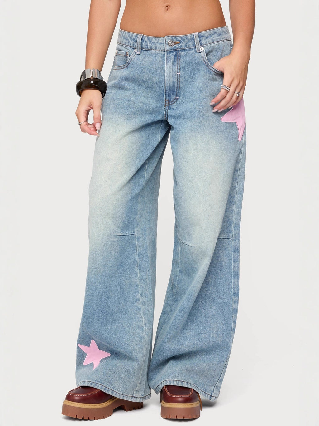 Women's Printed Spring Casual Loose Slimming Tube-shaped Women's Jeans